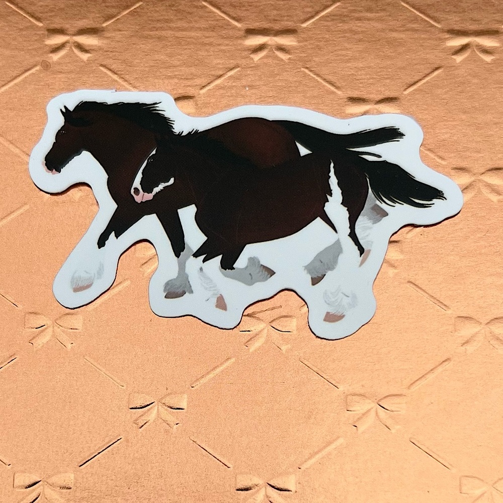 Clydes Clydesdale Equestrian Horse Girl Horse Boy Cowboy CowGirl Single Sticker